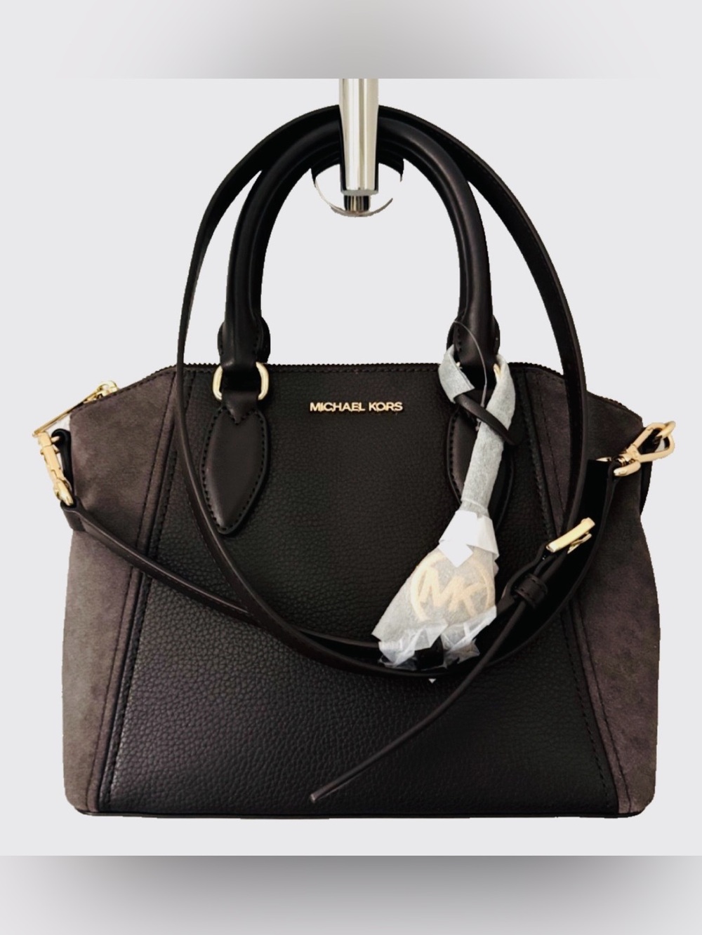 NWT Michael Kors Sienna Handbag Chocolate Pebble Leather/Suede Satchel 12"X8"X4"